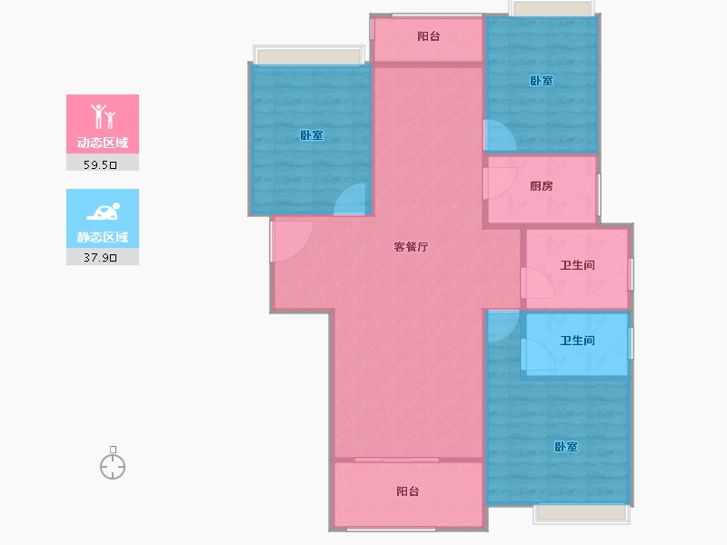 湖北省-孝感市-汉正星河-91.23-户型库-动静分区