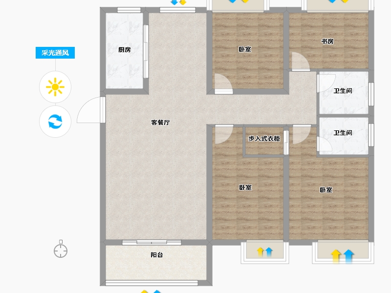 河南省-南阳市-东郡华府-119.90-户型库-采光通风