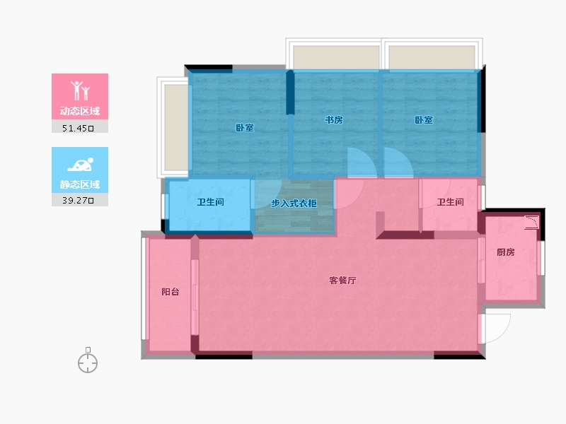 湖北省-武汉市-武汉锦绣香江-81.58-户型库-动静分区