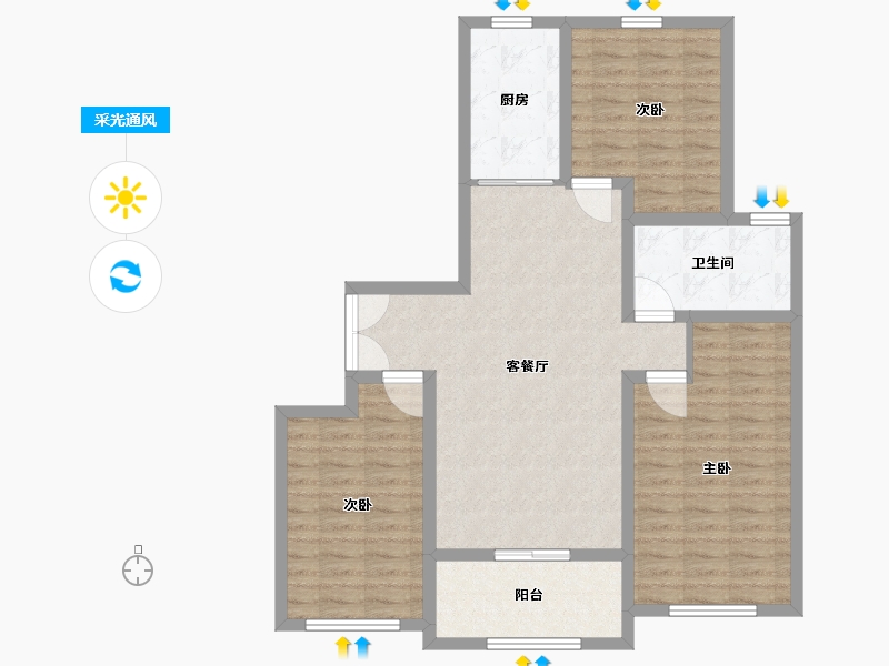 山东省-临沂市-房源南湖尚城-98.00-户型库-采光通风