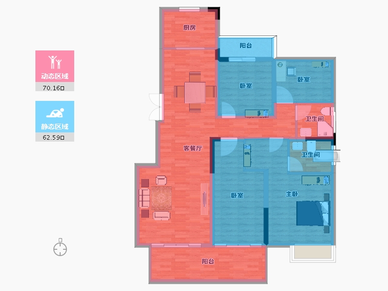 安徽省-铜陵市-富安德林世家-119.56-户型库-动静分区