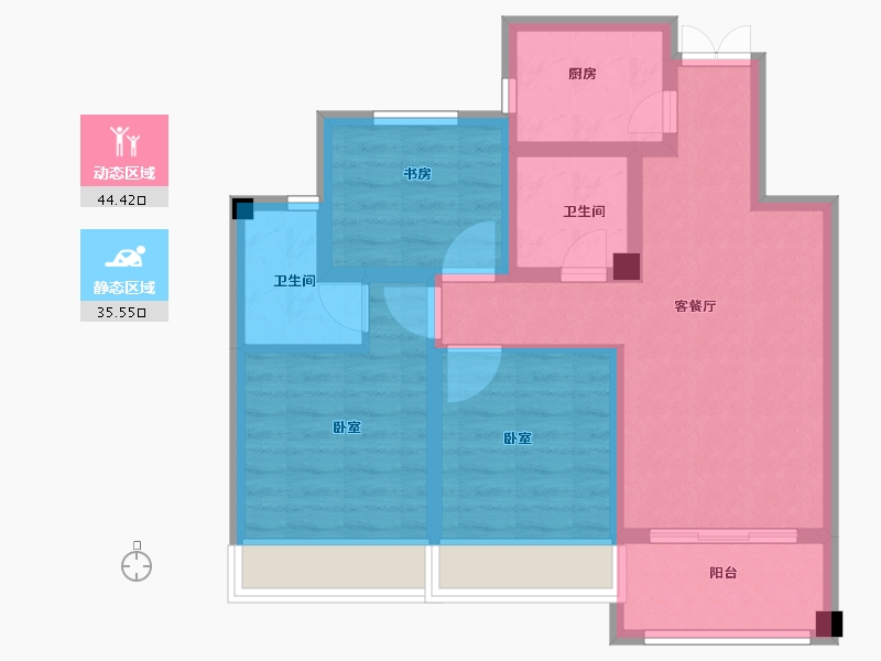 浙江省-绍兴市-店口丽景春天-70.00-户型库-动静分区