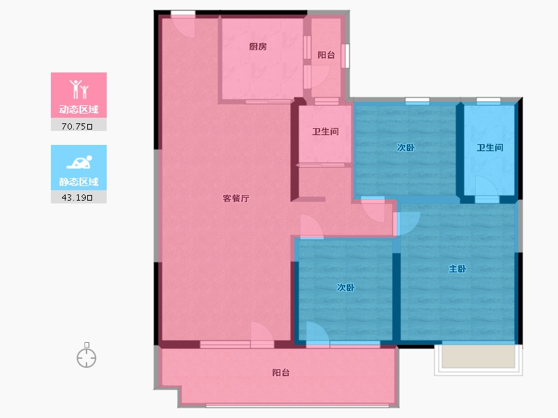 山东省-临沂市-碧桂园天宸府-102.00-户型库-动静分区