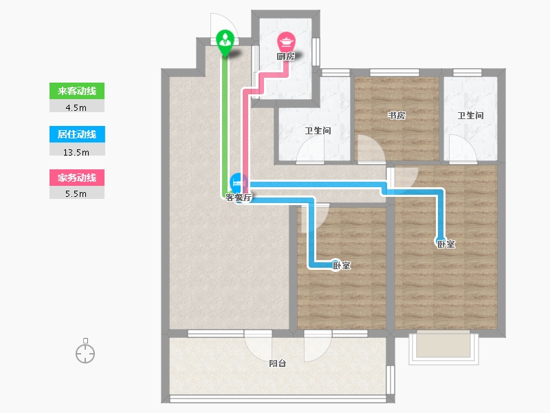 山东省-济宁市-九巨龙·龙城华府-92.00-户型库-动静线