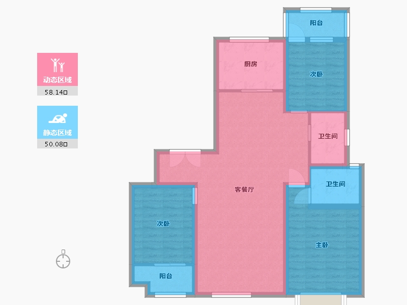 山东省-潍坊市-城投奥文公馆-96.97-户型库-动静分区