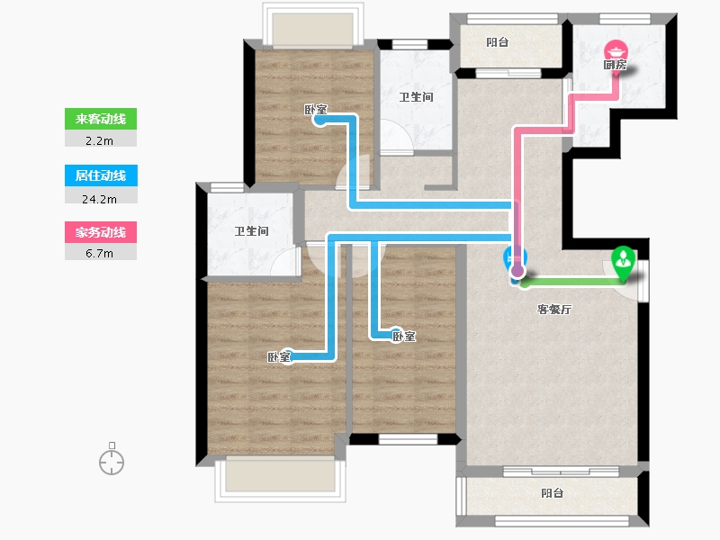 湖北省-孝感市-汉正星河-88.23-户型库-动静线