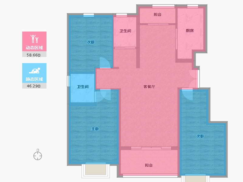 山东省-临沂市-房源印象东城-94.00-户型库-动静分区