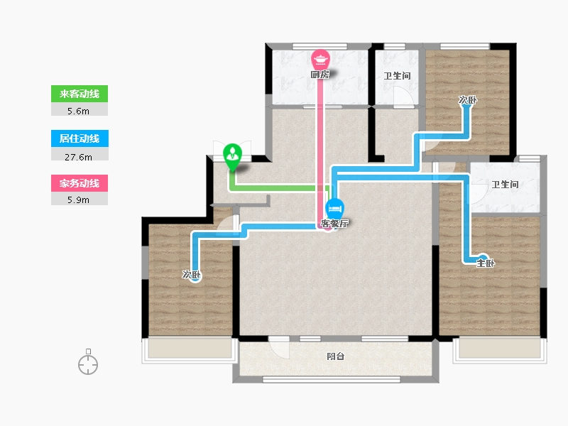 山东省-潍坊市-众成学府生活城-136.00-户型库-动静线