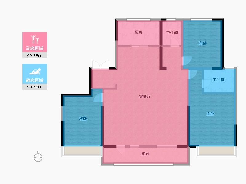 山东省-潍坊市-众成学府生活城-136.00-户型库-动静分区