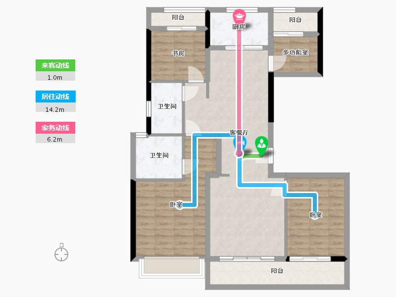 浙江省-杭州市-德信钱塘云庄-102.77-户型库-动静线