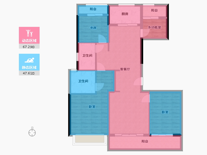 浙江省-杭州市-德信钱塘云庄-102.77-户型库-动静分区