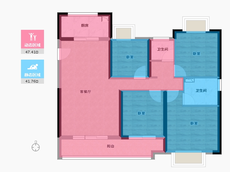 湖北省-襄阳市-蓝光铭江半岛-77.94-户型库-动静分区