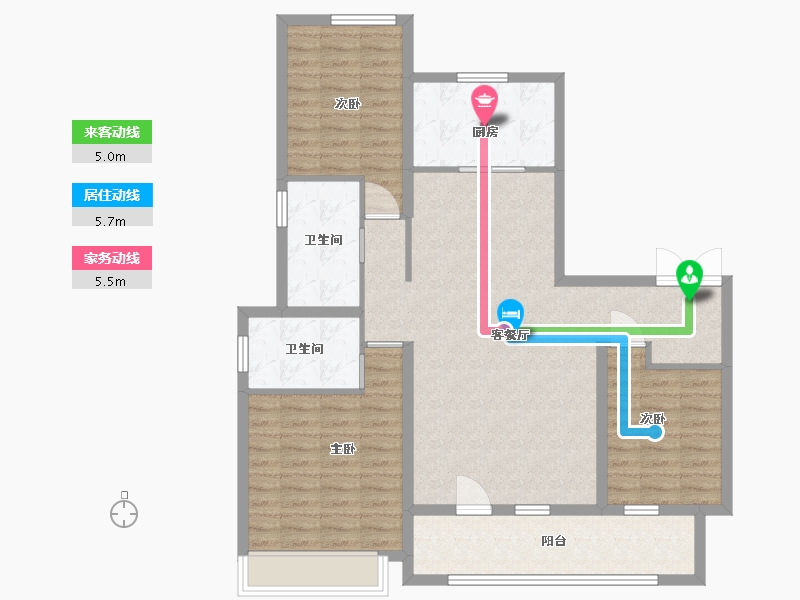 山东省-潍坊市-中南保利樾府-107.20-户型库-动静线