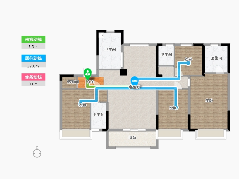 山东省-潍坊市-山钢碧桂园玖珑台-144.00-户型库-动静线