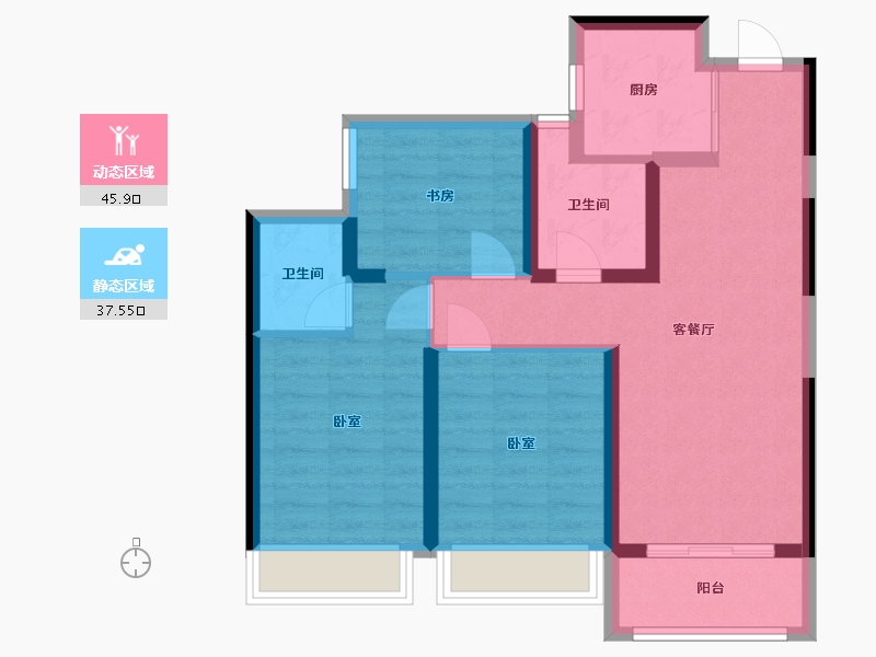 浙江省-杭州市-佳印府-73.72-户型库-动静分区