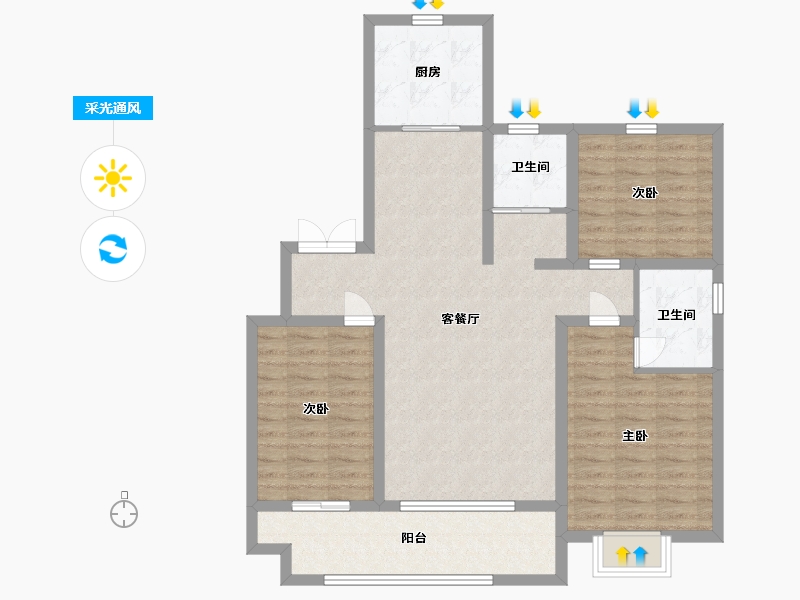 山东省-临沂市-房源印象东城-98.00-户型库-采光通风