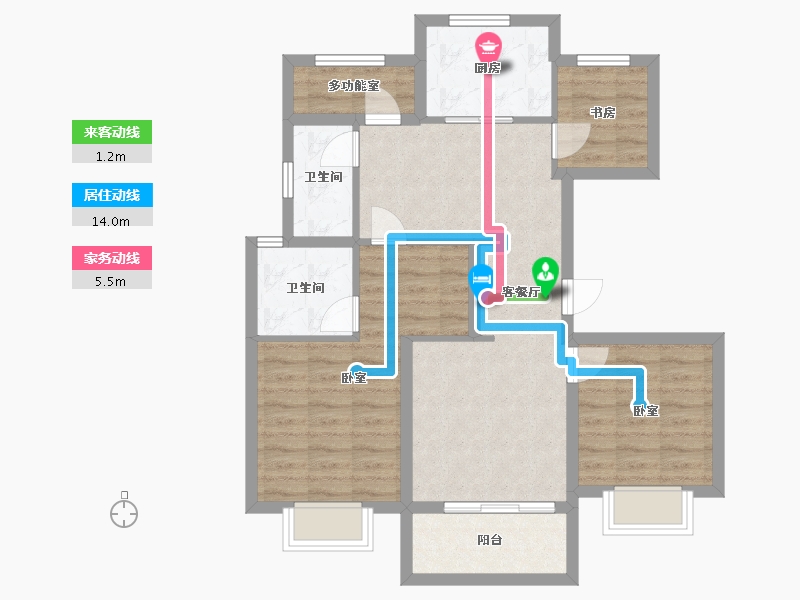 浙江省-杭州市-招商雍澜府-79.89-户型库-动静线