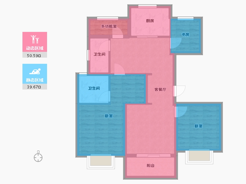 浙江省-杭州市-招商雍澜府-79.89-户型库-动静分区