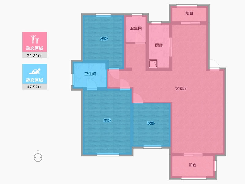 湖南省-长沙市-丽景华庭三期-106.83-户型库-动静分区