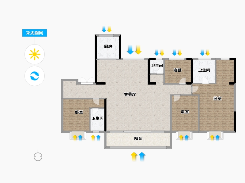 山东省-济宁市-城投碧桂园太白园筑-189.09-户型库-采光通风