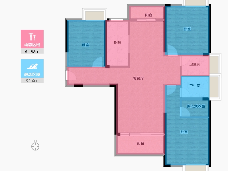 湖北省-黄冈市-皇家翡翠湾-105.00-户型库-动静分区