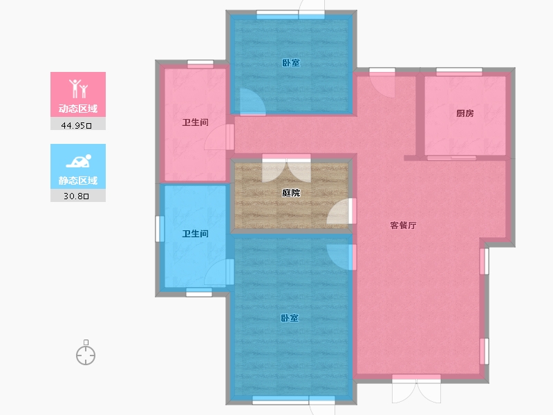 山东省-济宁市-蓝城云梦桃源-74.00-户型库-动静分区