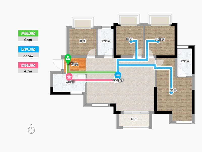 湖南省-长沙市-鸿邦·国际城-86.02-户型库-动静线