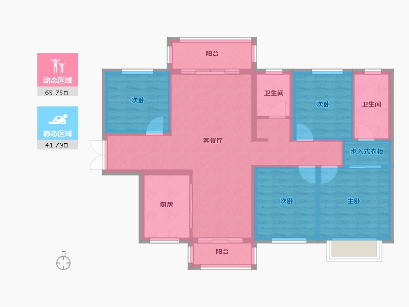 湖南省-株洲市-中建玥熙台-96.39-户型库-动静分区