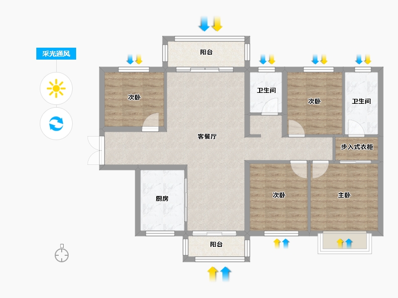 湖南省-株洲市-中建玥熙台-96.39-户型库-采光通风