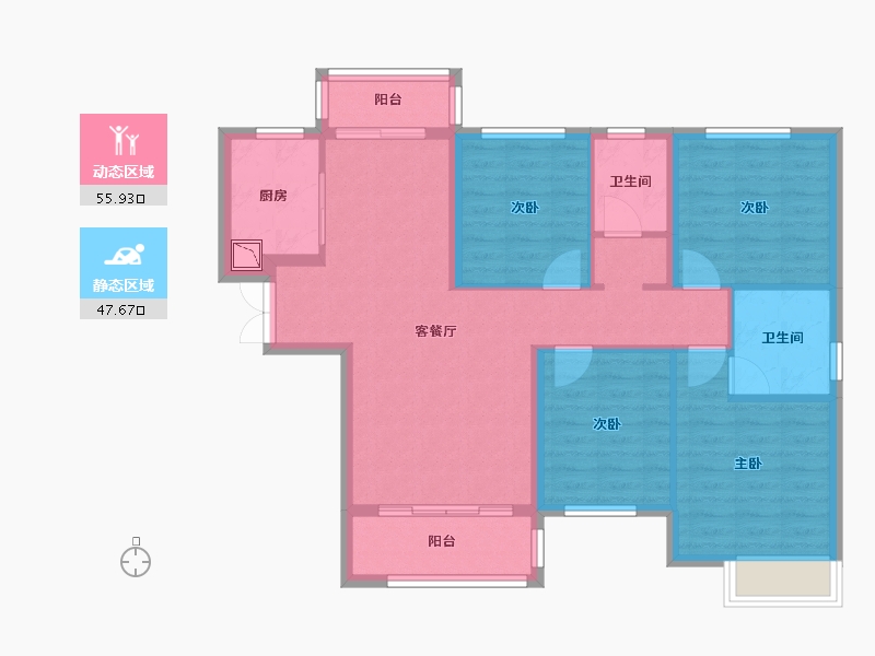 湖南省-株洲市-中建玥熙台-92.43-户型库-动静分区