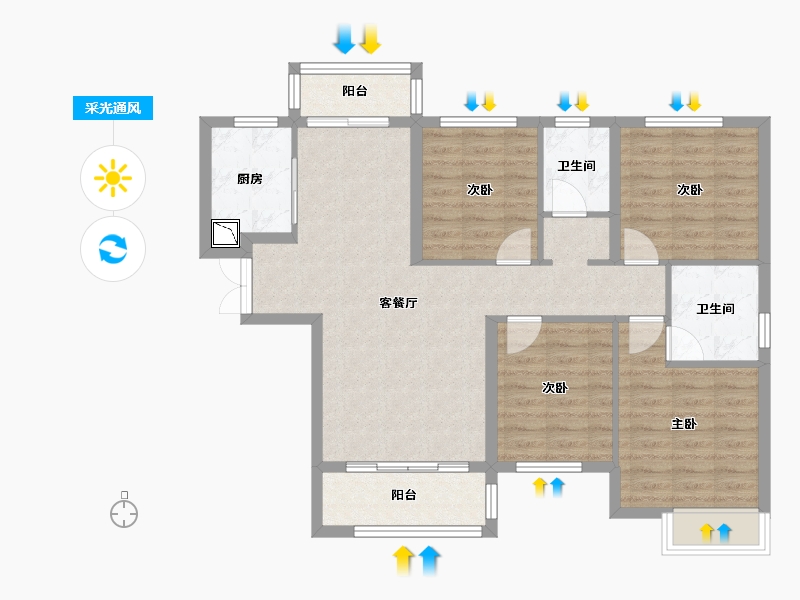 湖南省-株洲市-中建玥熙台-92.43-户型库-采光通风