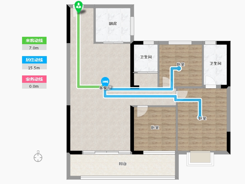 山东省-济宁市-城投碧桂园太白园筑-104.00-户型库-动静线