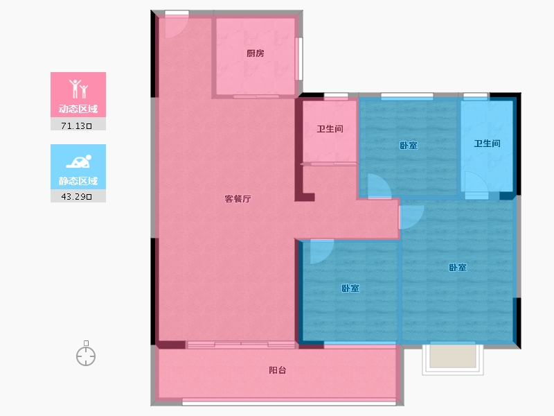 山东省-济宁市-城投碧桂园太白园筑-104.00-户型库-动静分区