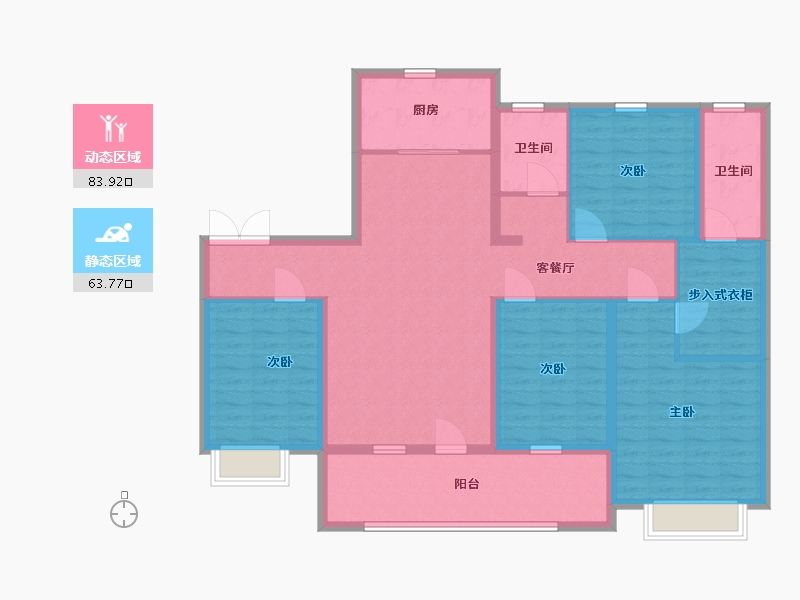 山东省-潍坊市-中南熙悦-132.80-户型库-动静分区