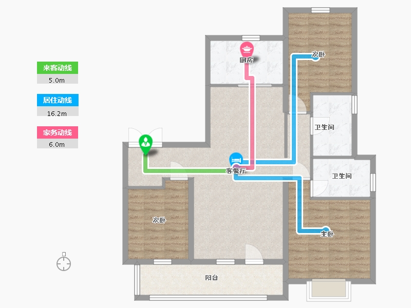 山东省-潍坊市-中南熙悦-107.20-户型库-动静线