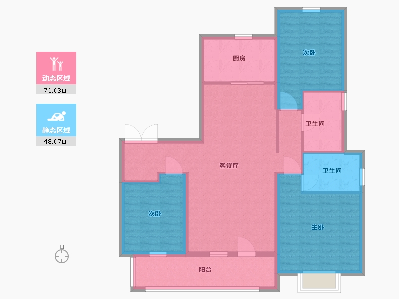 山东省-潍坊市-中南熙悦-107.20-户型库-动静分区