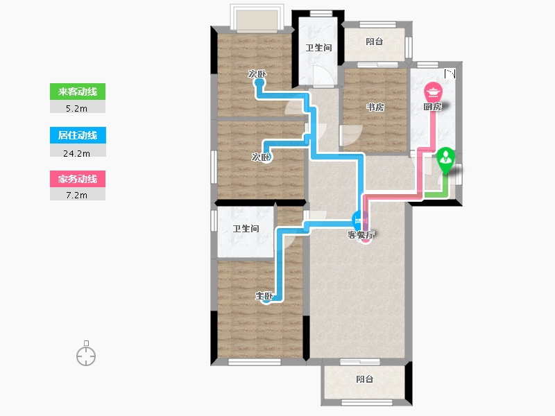 湖南省-长沙市-龙湖紫宸-93.03-户型库-动静线