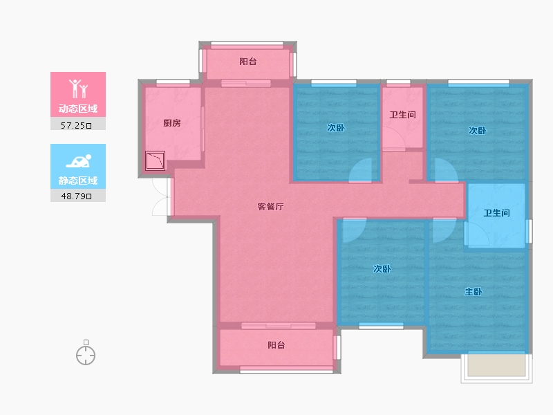 湖南省-株洲市-中建玥熙台-94.61-户型库-动静分区