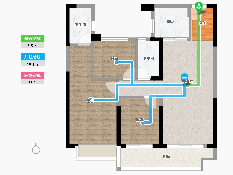 湖南省-长沙市-宁乡碧桂园天悦-81.91-户型库-动静线