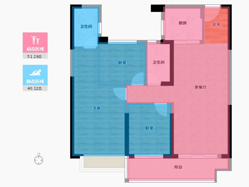 湖南省-长沙市-宁乡碧桂园天悦-81.91-户型库-动静分区