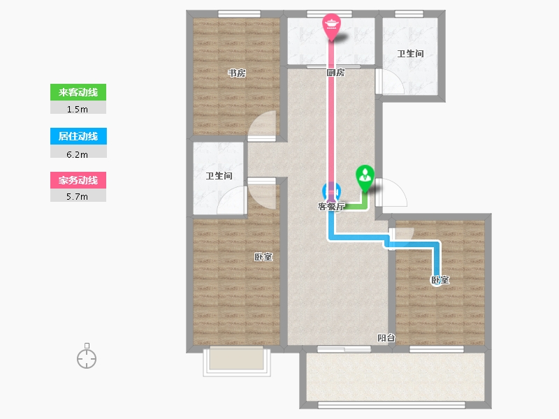 山东省-济宁市-惠民泽缘名府-105.19-户型库-动静线