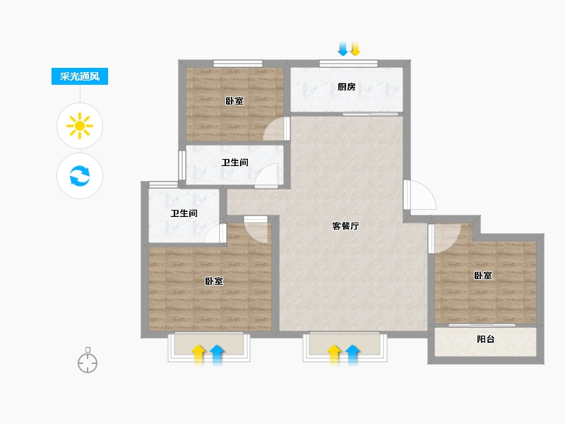 山东省-潍坊市-远大凤凰城-94.01-户型库-采光通风