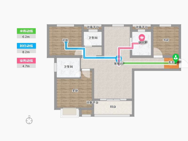 安徽省-宿州市-金城·幸福里-96.00-户型库-动静线