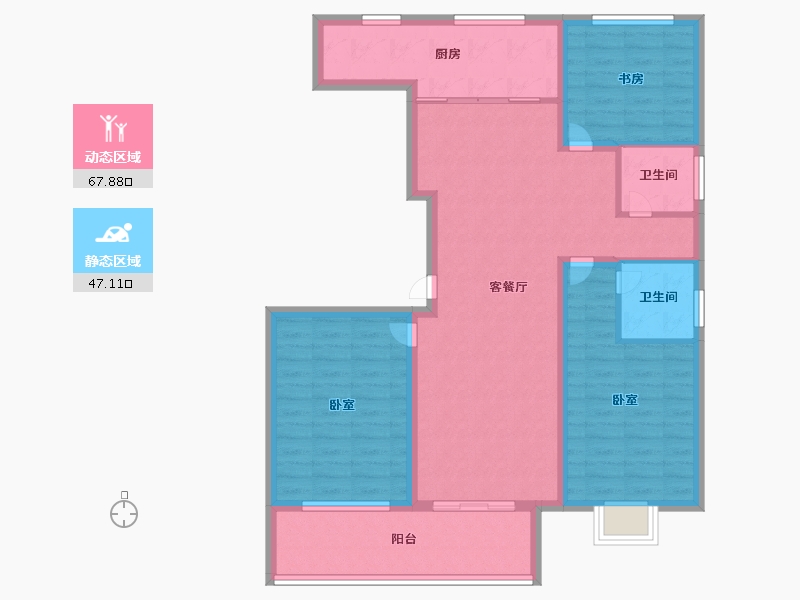 山东省-济宁市-惠民泽缘名府-103.00-户型库-动静分区