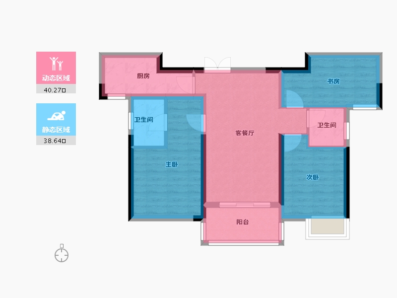 湖南省-株洲市-城发南洲壹号-69.66-户型库-动静分区