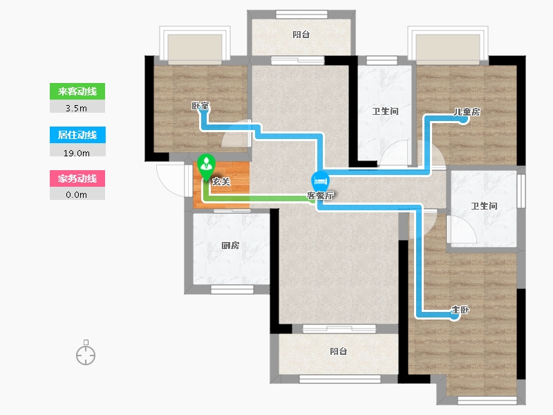 湖南省-长沙市-鸿邦·国际城-75.27-户型库-动静线