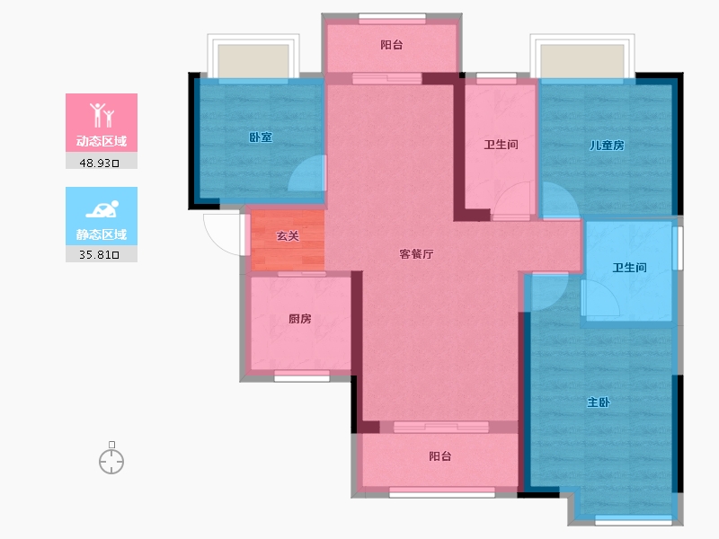 湖南省-长沙市-鸿邦·国际城-75.27-户型库-动静分区