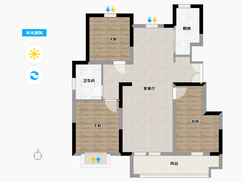 山东省-临沂市-世樾城-88.00-户型库-采光通风