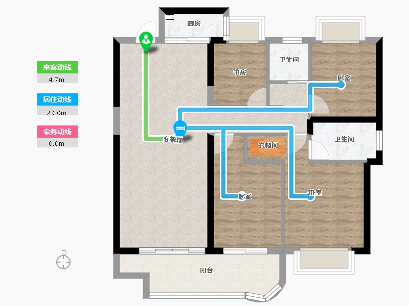 湖北省-黄冈市-实地黄冈蔷薇国际-92.08-户型库-动静线