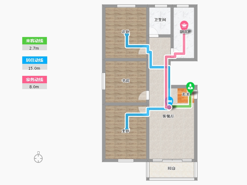 安徽省-宿州市-新都市华庭-90.01-户型库-动静线